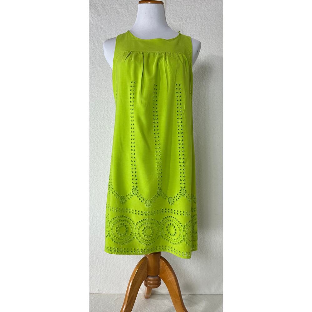 Crown & Ivy Rayon Sleeveless Dress Eyelet-embroidered SZ M